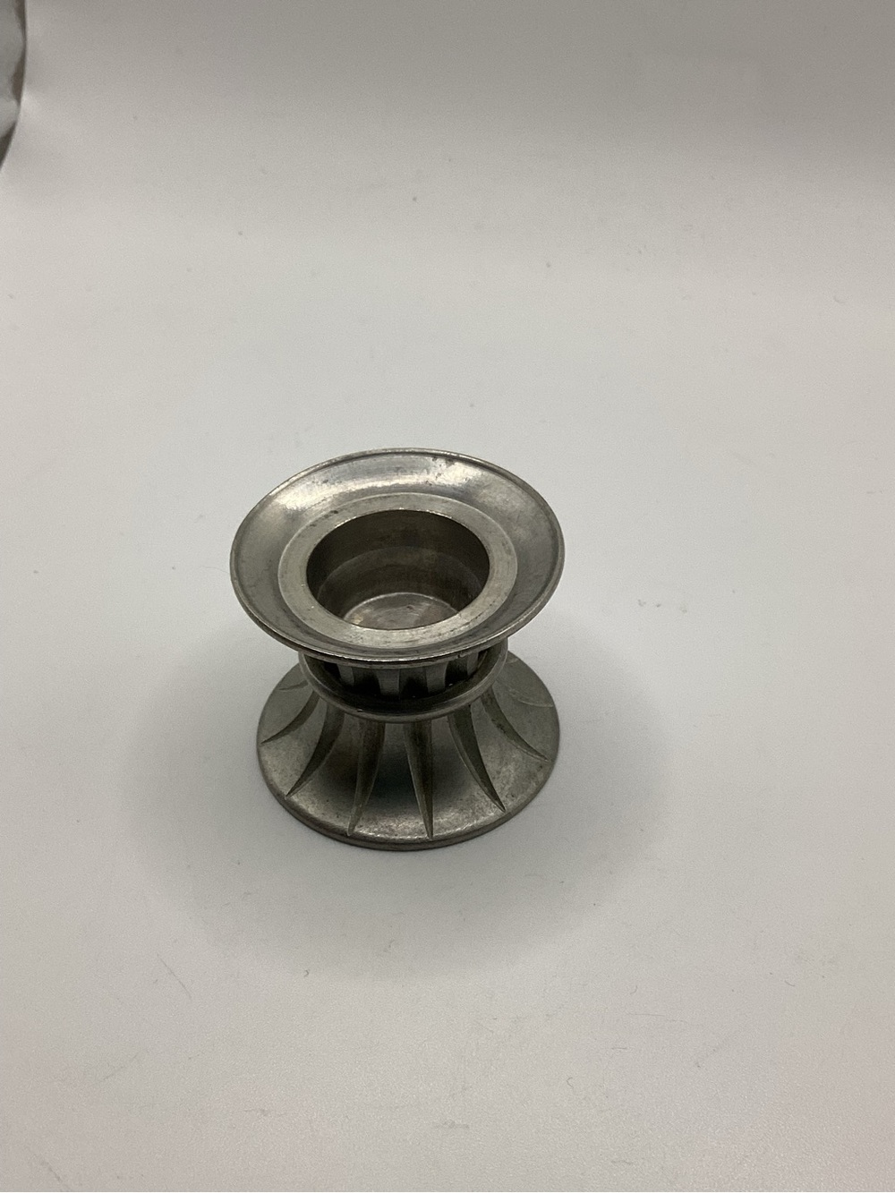 1993 Ceramarte brushed aluminum candlestick holder